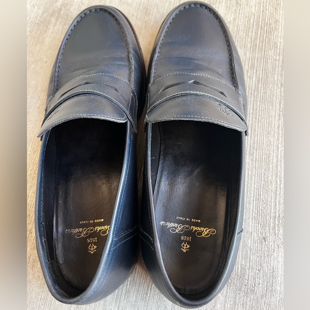 Brooks Brothers Navy Leather Loafers 9.5 - Picture 3 of 7